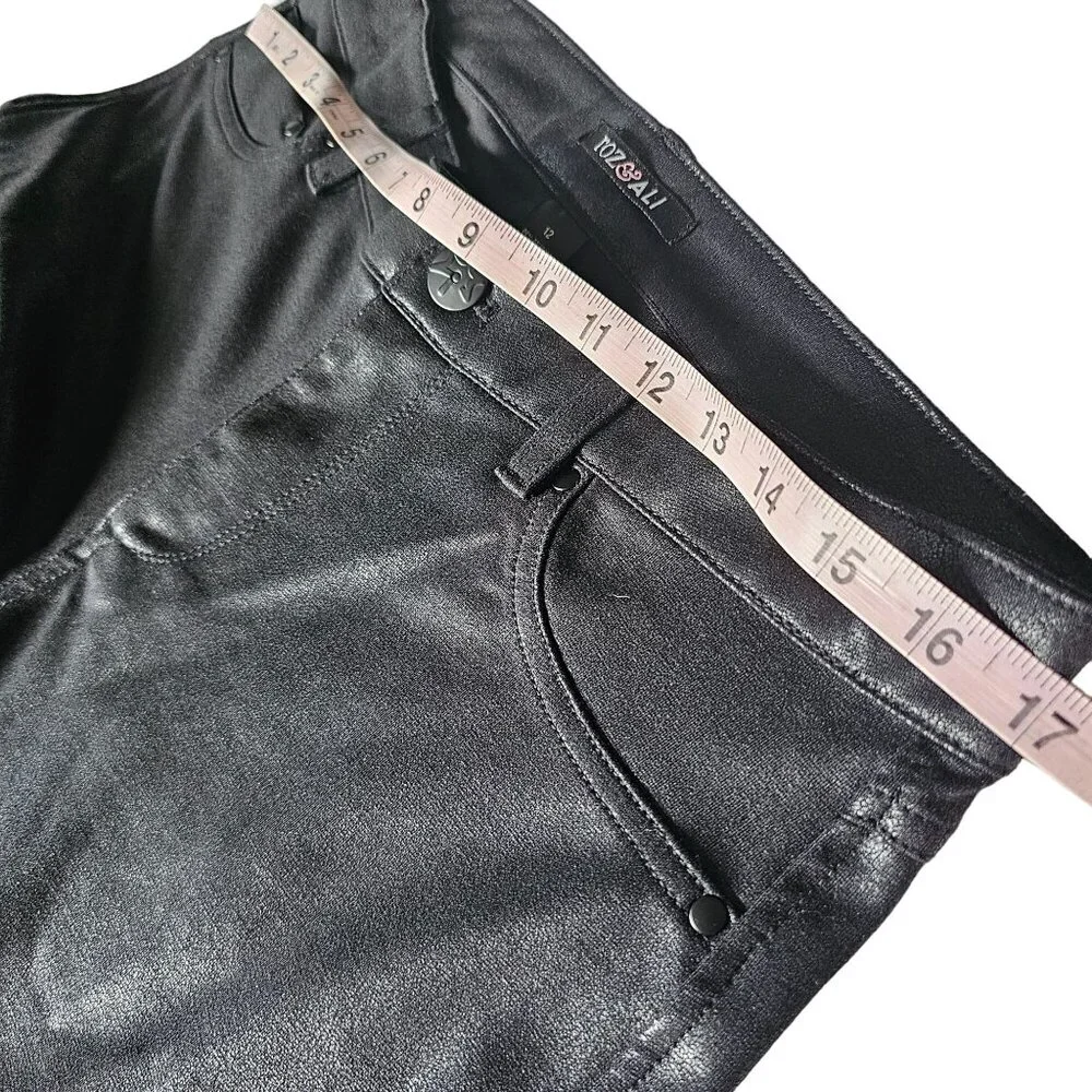 ROZ & Ali Women's Knit Legging Pants Shiny Jean Style Skinny sz 12 - Picture 7 of 9
